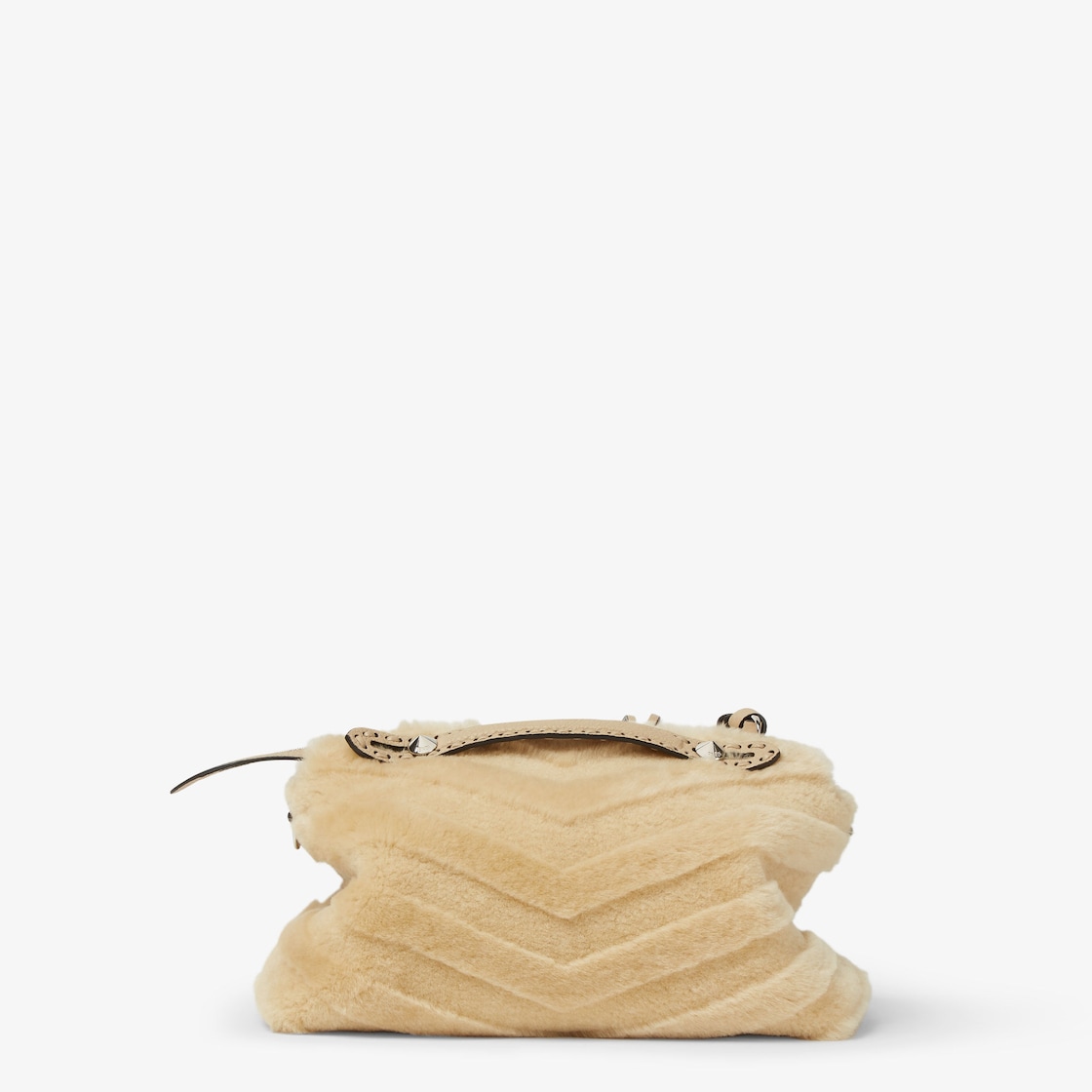 FENDI By The Way Selleria Medium Beige sculpted shearling bag with 192 hand-sewn topstitches - Image 6